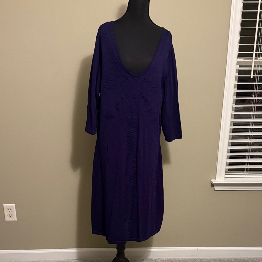 Elegant Purple Women's Sweater Dress